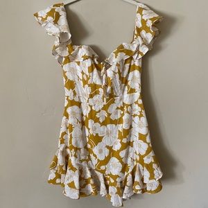Princess Polly Yellow Linen Mini-Dress